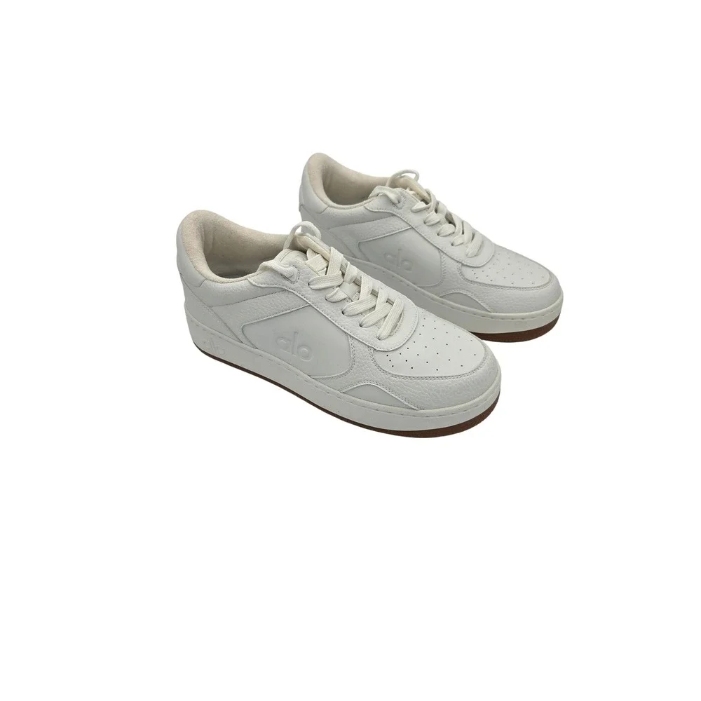 Alo Yoga Alo Recovery Mode Sneakers White Gum Sole Vegan Leather Low Top Shoes